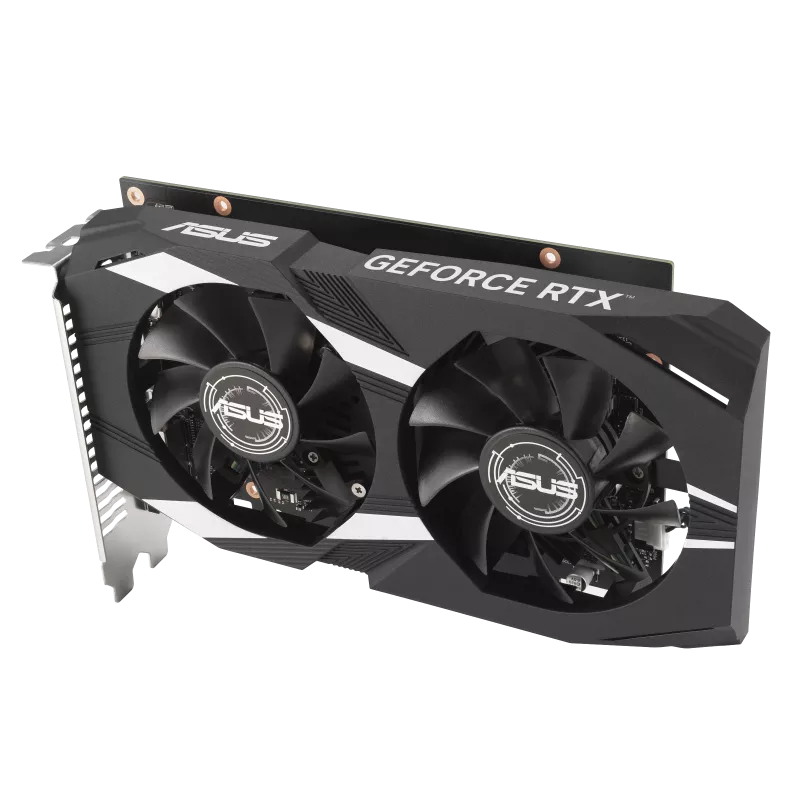 نمای کناری کارت گرافیک ایسوس Dual GeForce RTX 3050 6GB